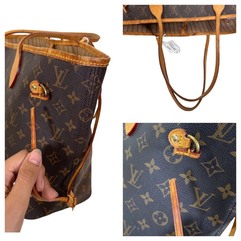 Authentic Louis Vuitton Tote Bag Neverfull MM Monogram Used LV Handbag Vintage - Picture 3 of 12